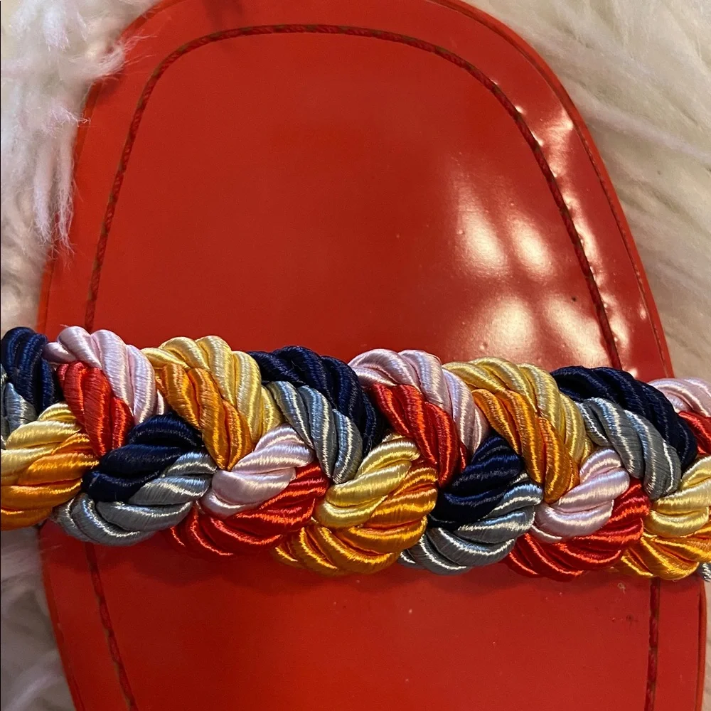 Kate Spade Red and Gray Braided Strap sandals size 8.5 excellent condition - Picture 8 of 12